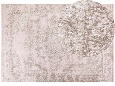 Teppich Baumwolle rosa 160 x 230 cm orientalisches Muster Kurzflor MATARIM