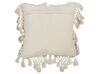 Set of 2 Cotton Cushions with Tassels 45 x 45 cm Beige OLEARIA_914020