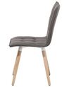 Conjunto de 2 sillas de comedor de poliéster gris pardo/madera clara BROOKLYN_693857