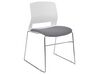 Sæt med 4 konferancestole hvid og grå GALENA_902220