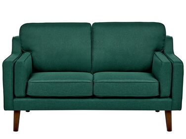 Kétszemélyes sötétzöld kárpitozott kanapé LOKKA
