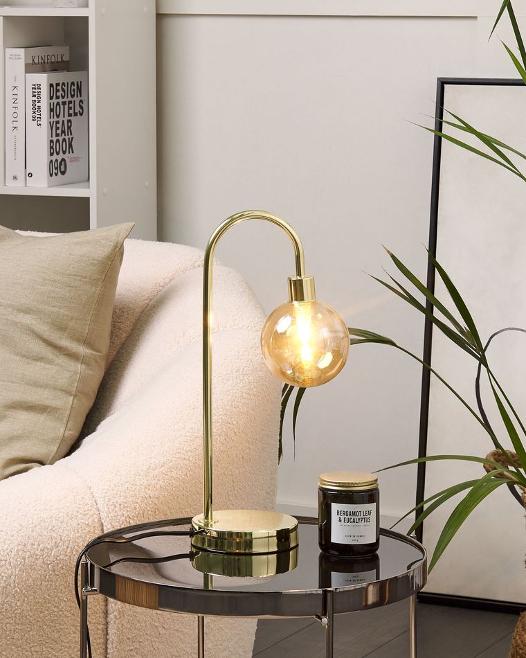 Candeeiro De Mesa Dourado RAMIS Beliani pt Candeeiro De Mesa Dourado RAMIS Beliani pt