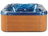Bañera de hidromasaje LED de acrílico azul/plateado/madera clara 200 x 200 cm LASTARRIA_818737