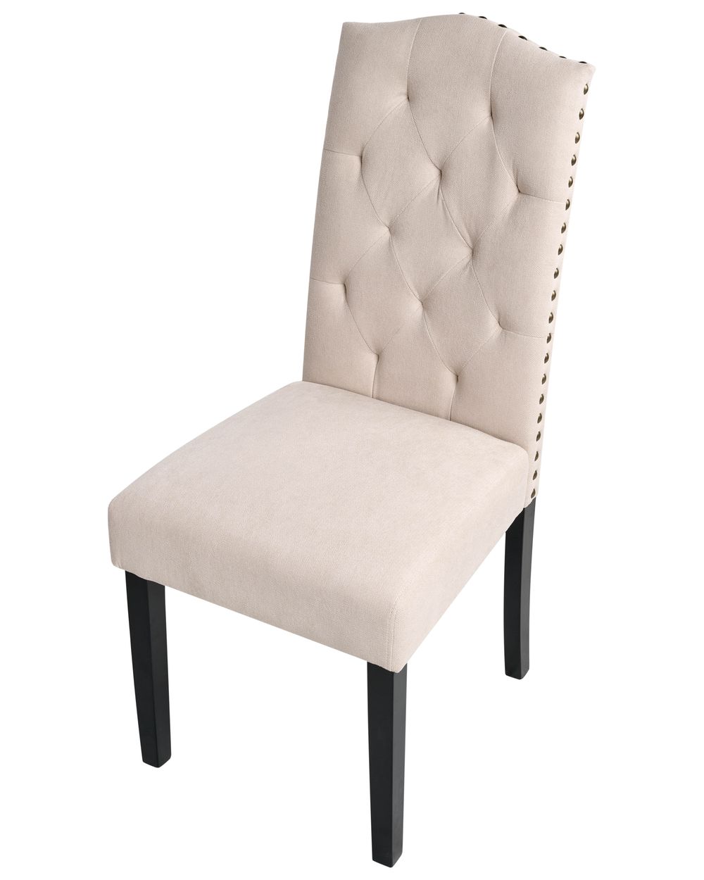 Set of 2 Fabric Dining Chairs Cream SHIRLEY Beliani.co.uk