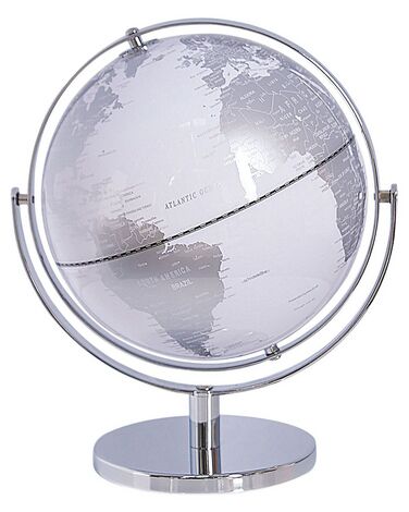 Globus weiß / silber Stahl-Standfuß 33 cm DRAKE