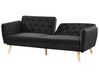 Sofa rozkładana welurowa czarna BARDU_792080