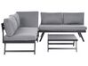Lounge Set Aluminium schwarz 5-Sitzer modular Auflagen dunkelgrau COCCORINO_853526