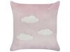Conjunto de 2 almofadas decorativas com padrão de nuvens em veludo rosa 45 x 45 cm IPOMEA_901945