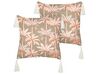 Set of 2 Cotton Cushions Palm Tree Motif 45 x 45 cm Multicolour MELOBESIA_893014