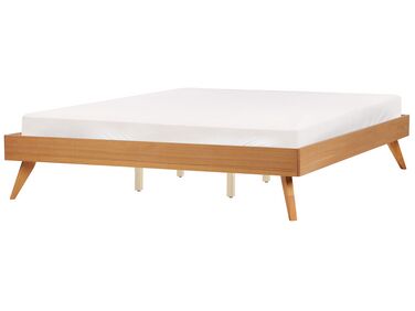 EU Super King Size Bed Light Wood BERRIC