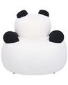 Detské buklé kreslo v tvare pandy biela/čierna VIBY_886985
