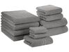 Set di 11 asciugamani in cotone grigio ATAI_797618