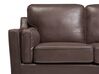 3 Seater Sofa Faux Leather Brown LOKKA_697788