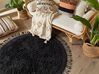 Dywan shaggy okrągły bawełniany ⌀ 140 cm czarny BITLIS_837854