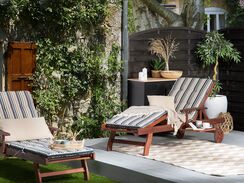 Pehmuste lepotuoliin - Sinibeige raidallinen - TOSCANA, JAVA Pehmuste lepotuoliin - Sinibeige raidallinen - TOSCANA, JAVA