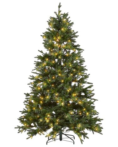 Künstlicher Weihnachtsbaum mit LED Beleuchtung 210 cm grün FIDDLE