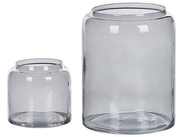 Conjunto de 2 vasos de vidro cinzento claro 20/11 cm RASAM