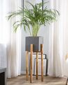 Vaso para plantas com pernas de madeira cinzento 30 x 30 x 95 cm DRIMOS_743767