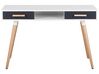 Sminkbord / Skrivbord med 2 lådor och hylla 120 x 45 cm vit/grå FRISCO_716357