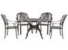 Zestaw ogrodowy metalowy stół i 4 krzesła brązowy SALENTO_765273