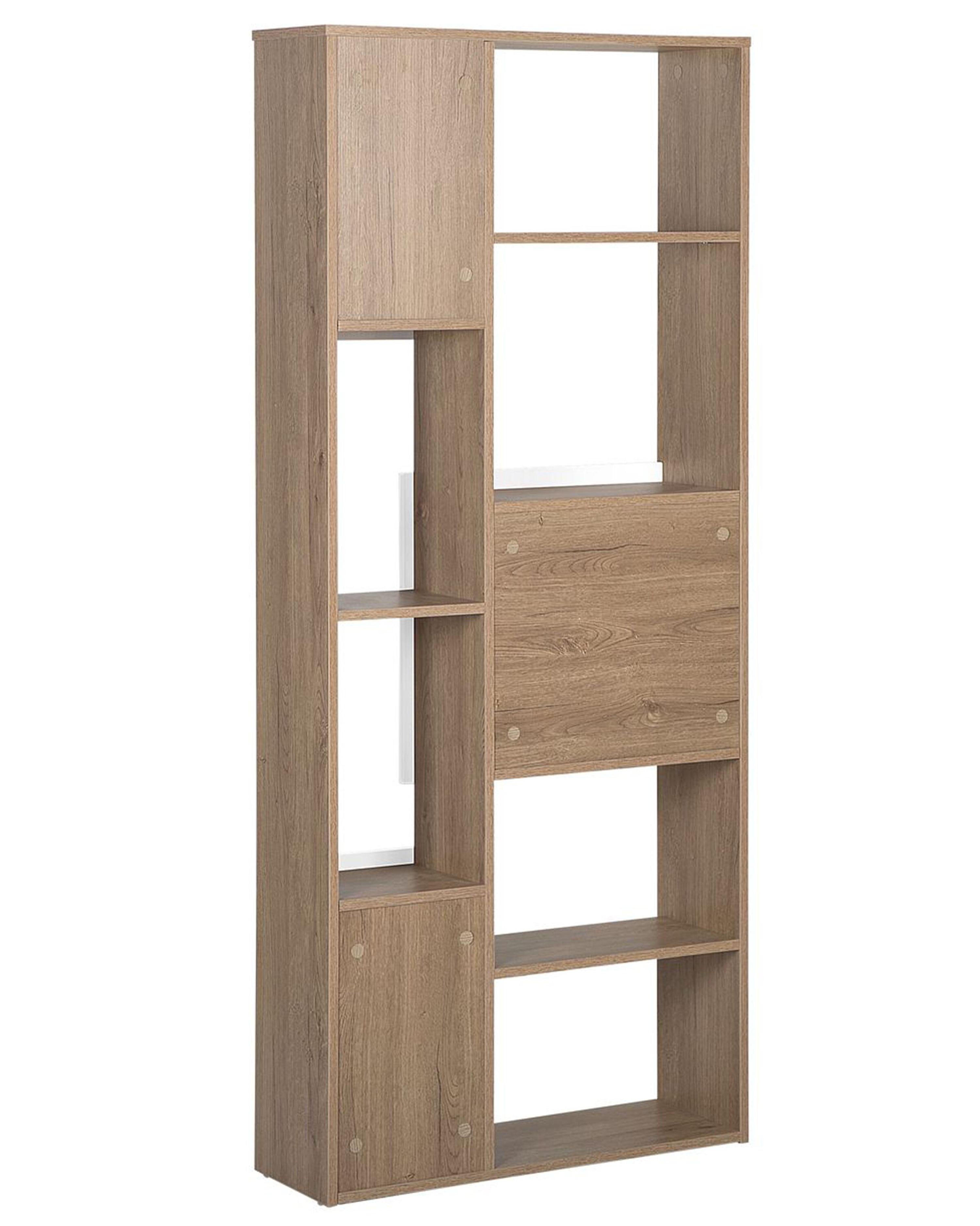 Bookcase Light Wood with White GRADA Beliani.co.uk