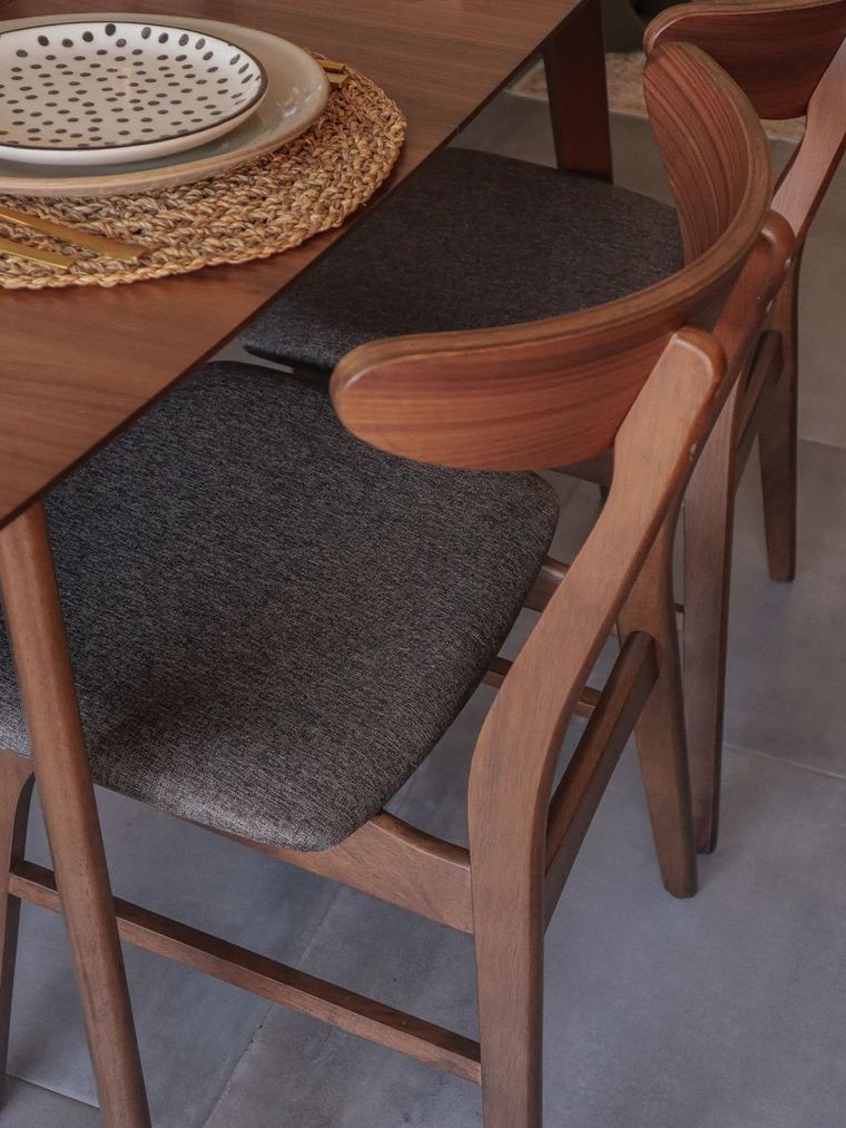 Set of 2 Wooden Dining Chairs Grey LYNN Beliani.de