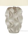 Lámpara de mesa de cerámica blanco crema/dorado 46 cm ALLIKA_731576