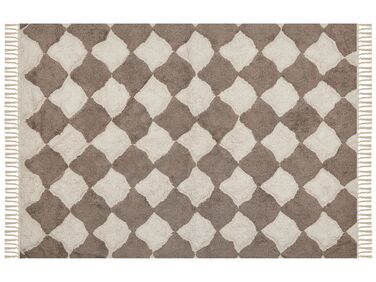 Bavlněný koberec 160 x 230 cm hnědý/ béžový SINOP