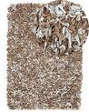 Leather Area Rug 160 x 230 cm Brown with Grey MUT_816188