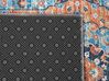 Teppich blau / orange 80 x 200 cm orientalisches Muster Kurzflor MIDALAM_831390