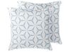 Set of 2 Cushions Geometric Pattern 45 x 45 cm Light Blue WEIGELA_770051