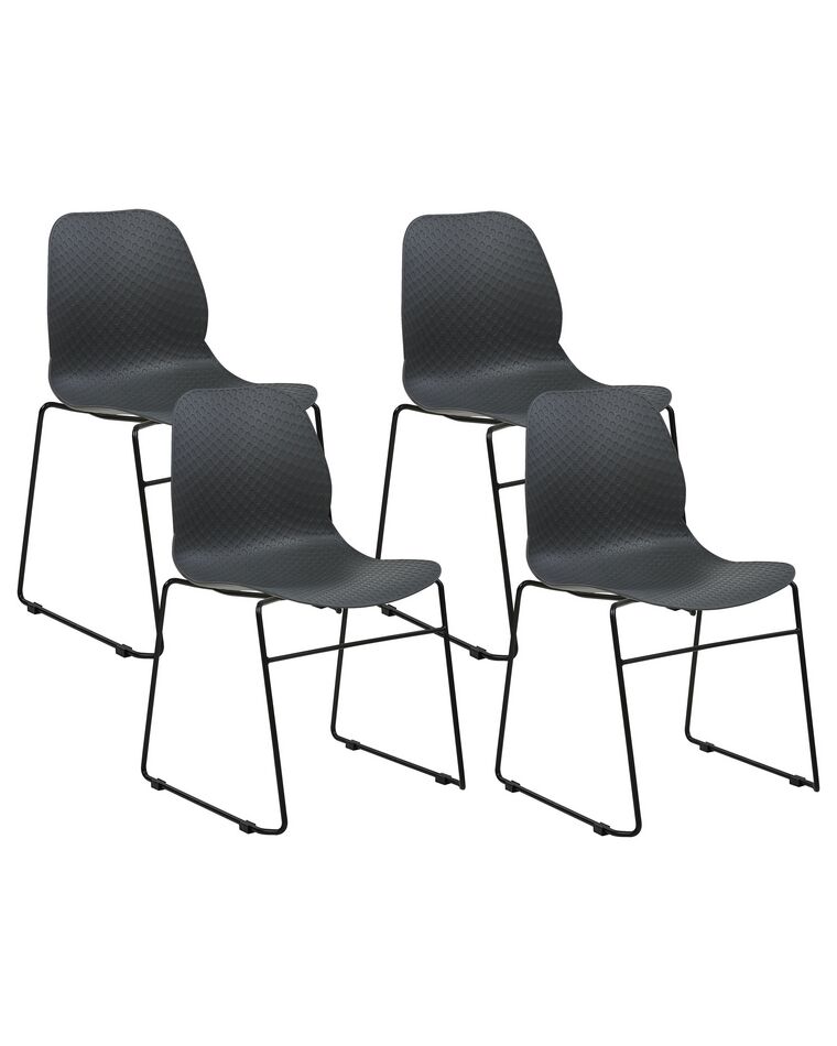 Set of 4 Dining Chairs Dark Grey PANORA_873644