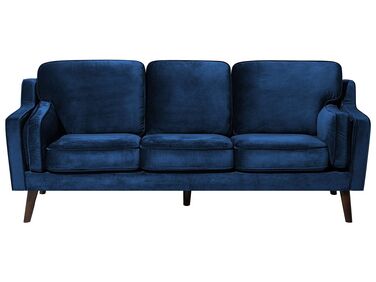 3-Sitzer Sofa Samtstoff dunkelblau LOKKA