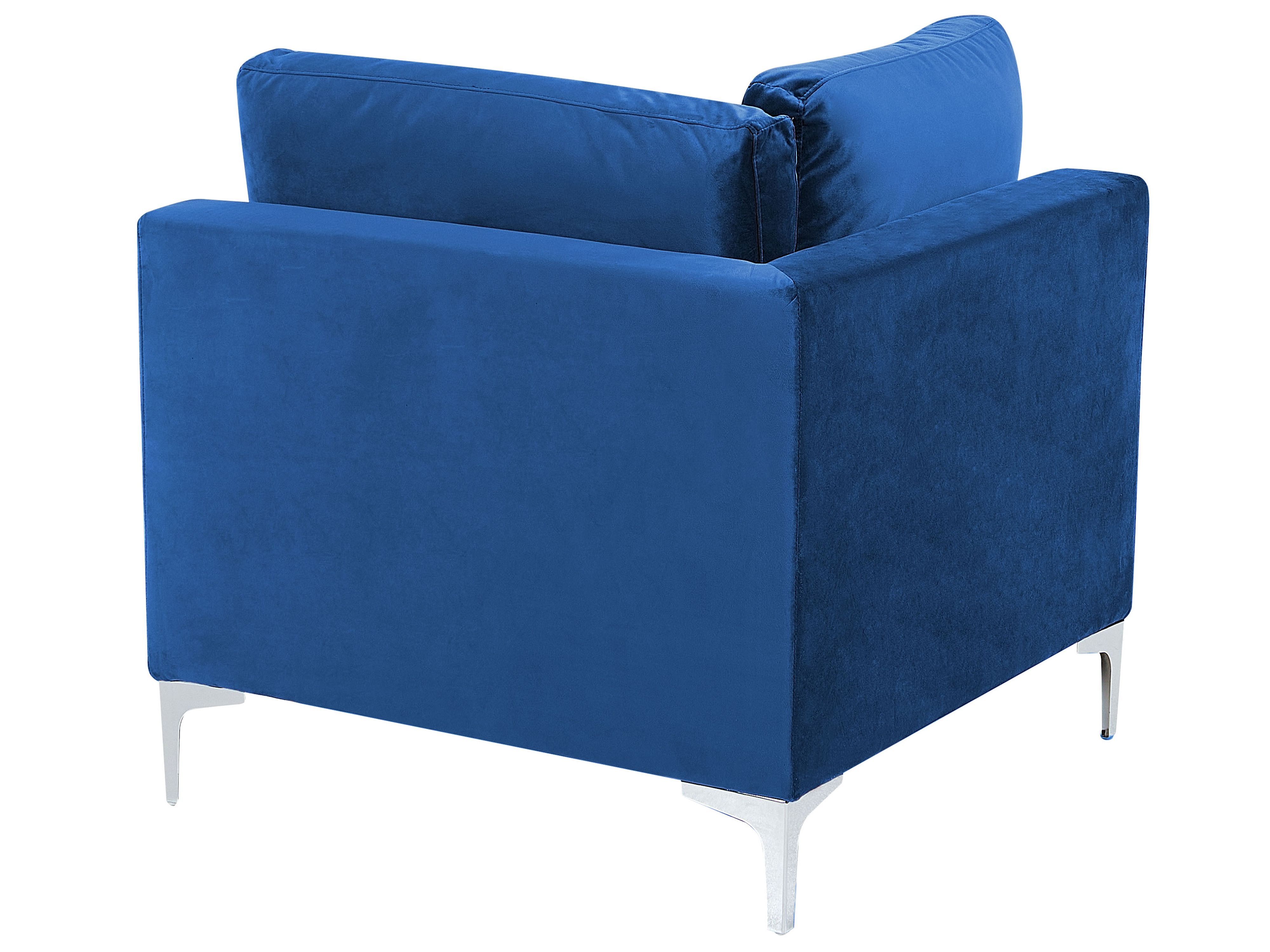 6 Seater UShaped Modular Velvet Sofa Blue EVJA Beliani.co.uk