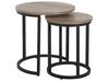 Conjunto de 2 mesas auxiliares madera oscura/negro DIXIE_735550