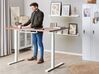 Electric Adjustable Left Corner Desk 160 x 110 cm Dark Wood and White DESTIN II_795515