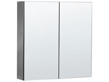 Bathroom Wall Mounted Mirror Cabinet 60 x 60 cm Black NAVARRA