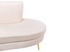 4 Seater Curved Velvet Sofa Beige MOSS_851378
