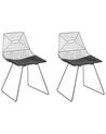 Set of 2 Metal Accent Chairs Silver BEATTY_868477