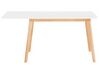 Mesa de comedor extensible blanco/madera clara 120/155 x 80 cm MEDIO_808652
