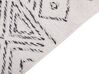 Teppich Wolle weiss / schwarz geometrisches Muster 80 x 150 cm Kurzflor ALKENT_852506