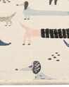 Tapete de algodão multicolor com padrão de cães 80 x 150 cm TEMIAJ_866601