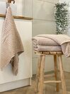 Komplet 11 ręczników bawełnianych frotte beżowy ATAI_823544