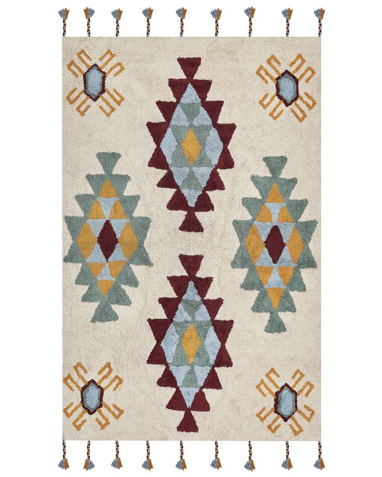 Teppich Baumwolle mehrfarbig 160 x 230 cm geometrisches Muster DUZCE_839454