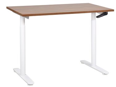 Hæve sænkebord manuelt hvid/mørkt træ 120 x 72 cm DESTINAS