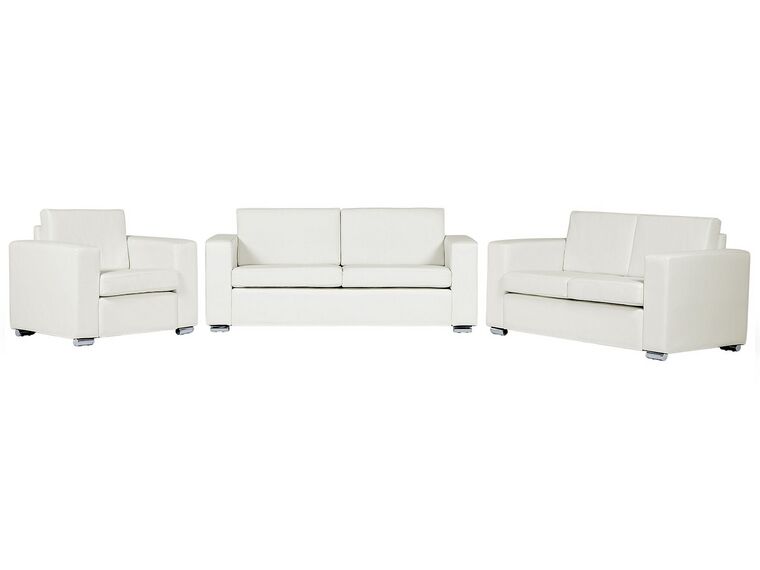 Sofa Set Leder weiß 6-Sitzer HELSINKI_784565