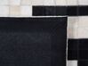 Teppich Leder schwarz / beige 80 x 150 cm Kurzflor BOLU_212410