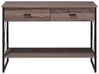 Konzolový stolík s 2 zásuvkami sivohnedé drevo/čierna AYDEN_729725