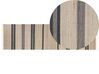 Teppich Jute beige / graphitgrau 80 x 300 cm Streifenmuster Kurzflor zweiseitig TALPUR_845627