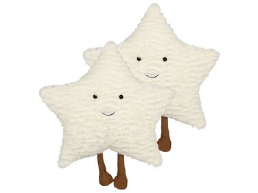 Set of 2 Decorative Kids Cushions Star 40 x 40 cm White STARFRUIT